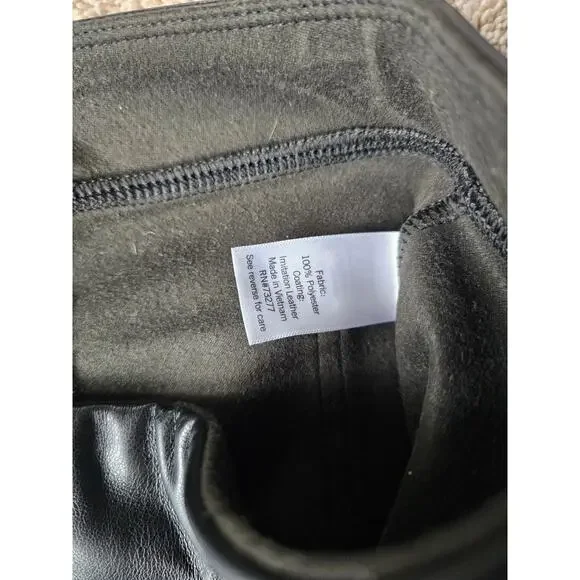 SO Leggings Womens High Rise Skinny Leg Pockets Medium 100% Polyester Pleather - Picture 3 of 6
